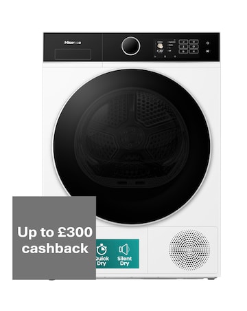 Hisense Power Steam 5i Series DH5I104BWAB WiFi-enabled 10kg Tumble Dryer - White