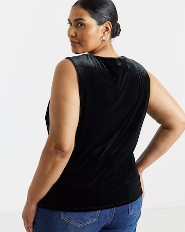 Simply Be Black Velvet Vest