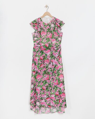 Joanna Hope Ruffle Shoulder Dress
