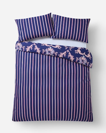 Peacock Heart Cotton Blend Reversible Duvet Cover Set