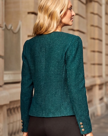 Sosandar Collarless Boucle Jacket