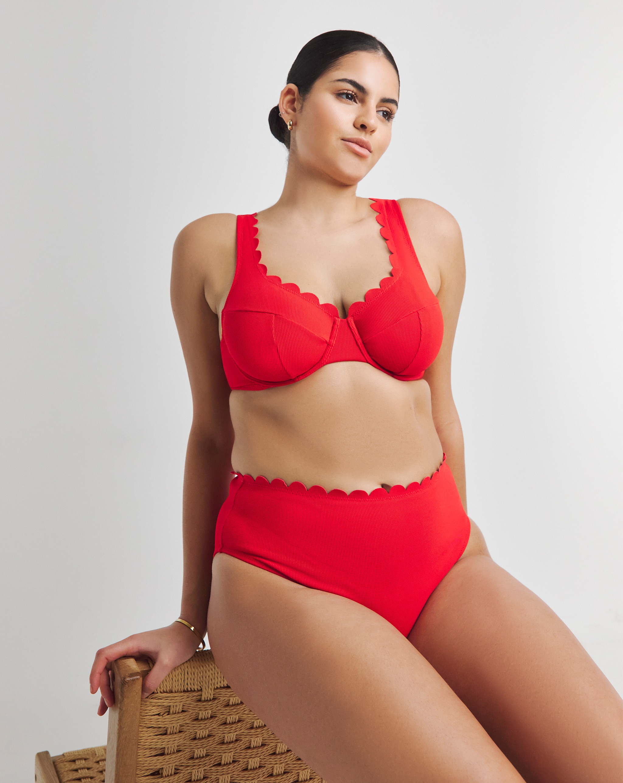 Two-piece swim set in red