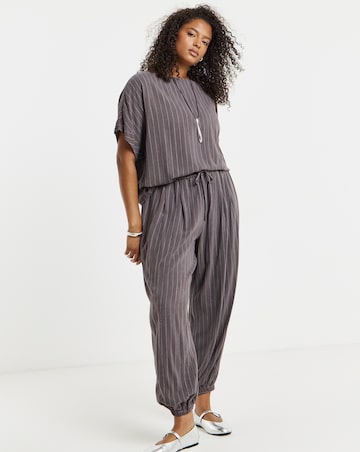 SIMPLY BE TIE WAIST PINSTRIPE TOP CO-ORD