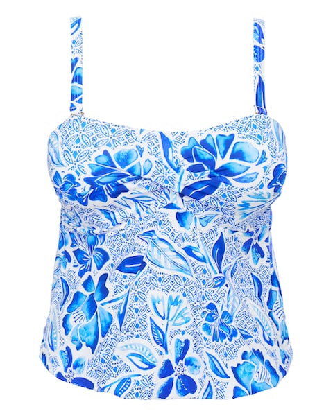 MAGISCULPT Medium Control Floral Print Bandeau Blouson Top