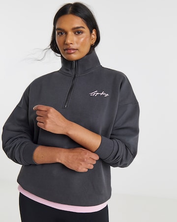 Gym King Script Mindset 1/4 Zip Funnel Neck