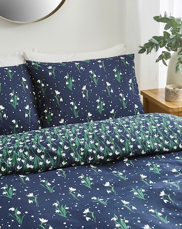 Snowdrop Cotton Blend Reversible Duvet Cover Set