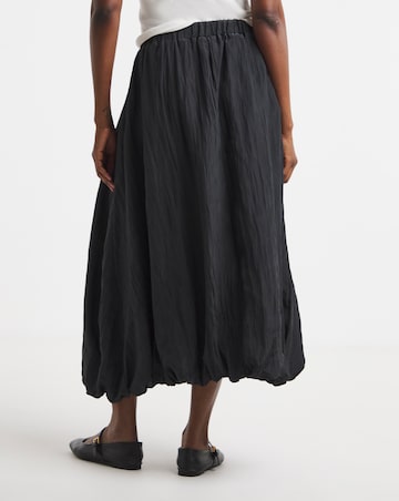 Simply Be Black Textured Bubble Hem Midaxi Skirt