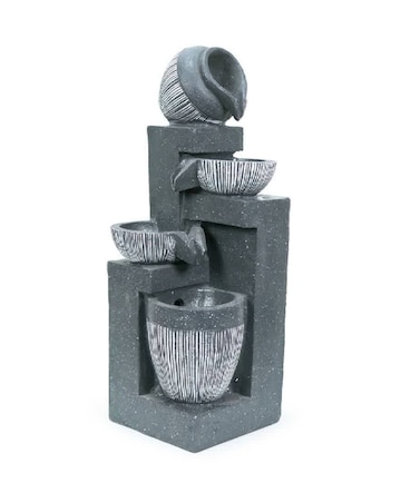 ValueLights Solar Powered Stacking Pots Water Feature Outdoor Fountain