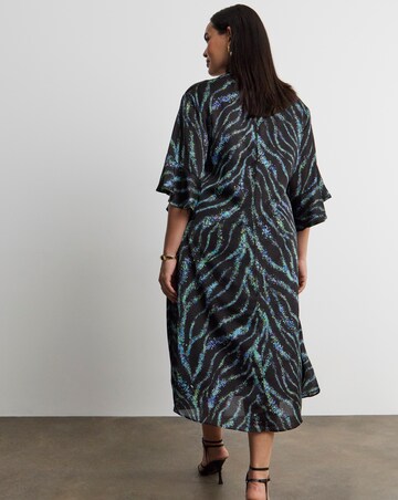 Joanna Hope Tie Neck Swing Midi Dress