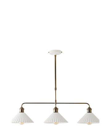 ValueLights Burford Ceramic Ribbed 3 Drop Diner Bar Ceiling Light