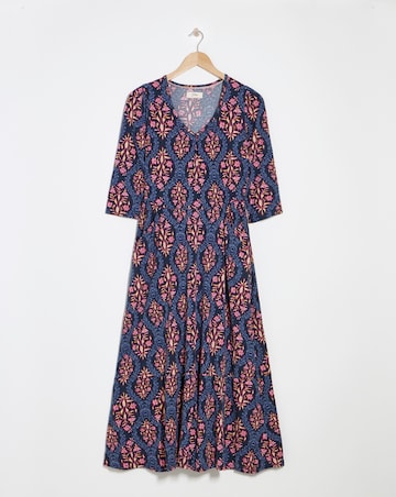 Julipa Key Hole Jersey Midi Dress