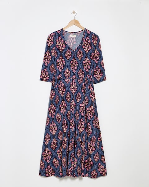 Julipa Key Hole Jersey Midi Dress