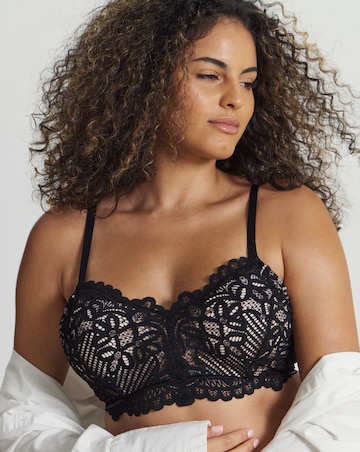 Figleaves Harper Geometric Lace Bralette D-G -Black