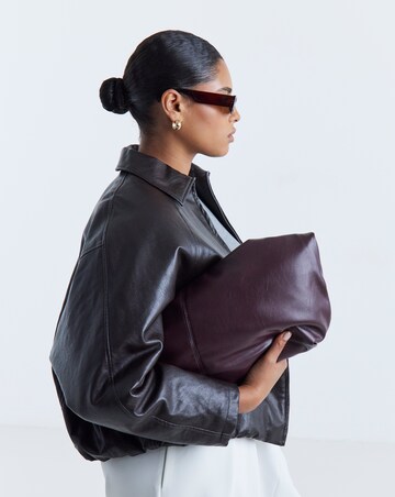 Chocolate Bubble Hem Faux Leather Jacket