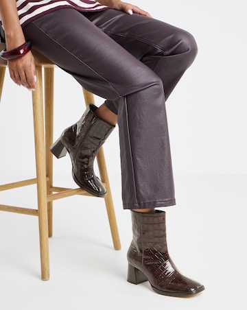 Brooklyn Flared Block Heel Ankle Boots - Extra Wide Fit (EEE)