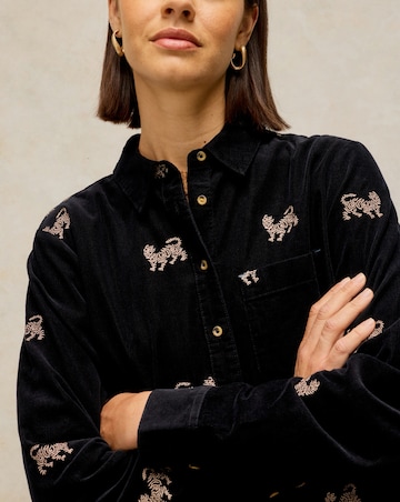 White Stuff Libby Embroidered Cord Shirt
