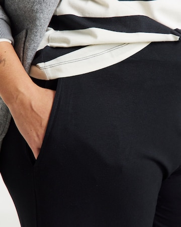 Black Jersey Elasticated Waist Wide Leg Trouser