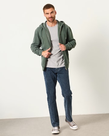 FatFace Hayle Zip Through Hoodie - Dark Green
