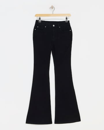 Black Stretch Denim Flare Leg Jeans