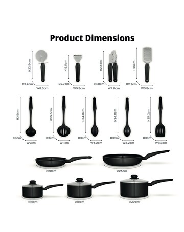 Swan Black Kettle, Toaster, pan + tool