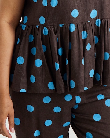 Simply Be Chocolate Spot Peplum Shell Top