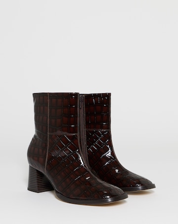 Brooklyn Flared Block Heel Ankle Boots - Extra Wide Fit (EEE)