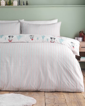 Catherine Lansfield Brushed Christmas Penguins Duvet Cover Set