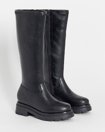 Dulcie Chunky Stretch Knee High Boots - Extra Wide Fit (EEE) & Super Curvy Calf