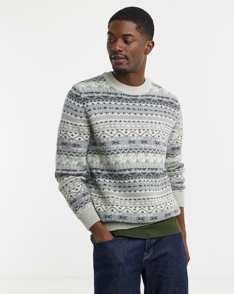 Knitted Fairisle Crew Neck Jumper