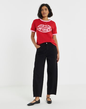 Red And Pink Short Sleeve Ringer T-Shirt