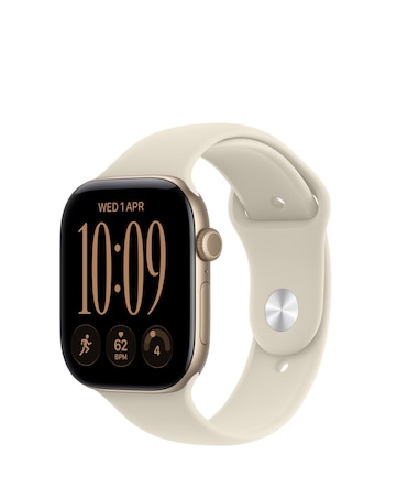 Apple Watch Series 12 GPS + Cellular 46mm - Gold Aluminium/Sand Sport Band - S/M