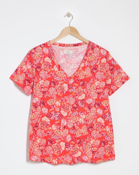 Julipa Pure Cotton V Neck Printed T-Shirt