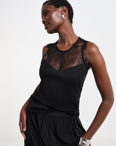 New In - Crew Neck Lace Vest