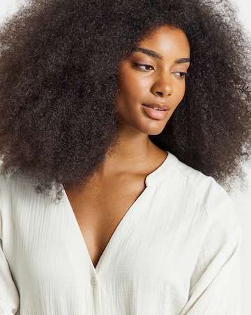 Simply Be Stone Cheesecloth Boxy Shirt