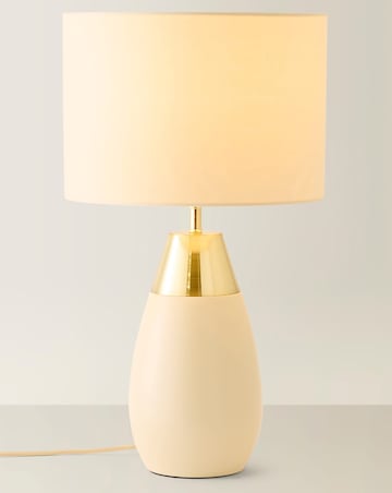 ValueLights Hurst Large Cream Touch Table Lamp