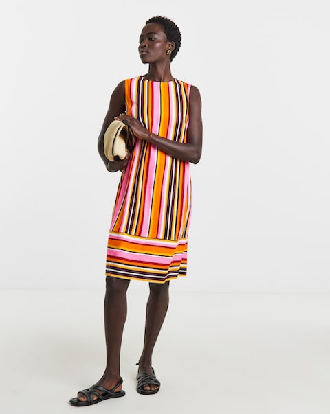 Linen Sleeveless Shift Dress