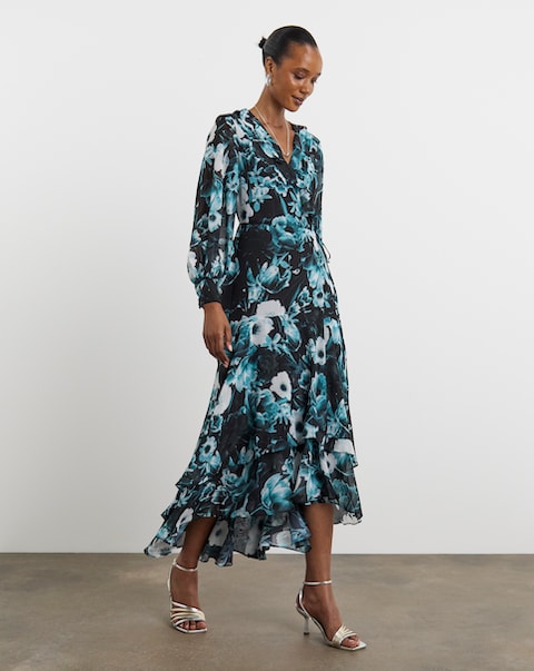 Joanna Hope Printed Wrap Maxi Dress