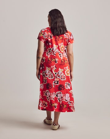Julipa Printed Pocket Jersey Midi Dress