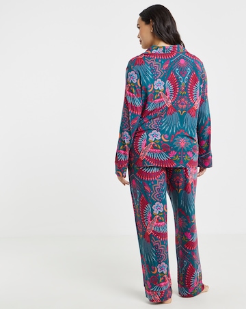 Figleaves Vibrant Floral Button Through Pyjama Set