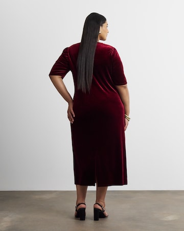 Joanna Hope Velour Twist Front Midi Dress