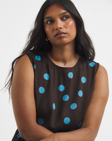 Simply Be Chocolate Spot Peplum Shell Top