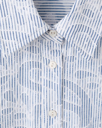Mango Striped Shirt With Embroidered Details