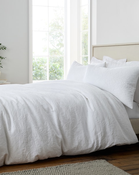 Bianca Fleur Matelasse Duvet Cover Set