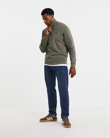 Lyle & Scott Loopback 1/4 Zip Sweatshirt - Khaki