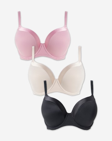 Pretty Secrets (3 Pack) Tuxedo Trim T-Shirt Bras