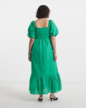Simply Be Green Broderie Maxi Dress