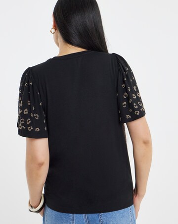 Embellished Angel Sleeve Top