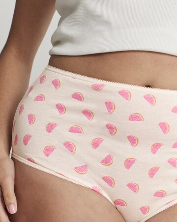Pretty Secrets (7 Pack) Cotton Full Fit Brief Knickers Fruit Print
