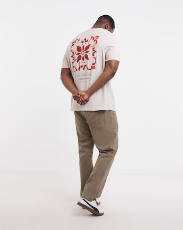 Jack & Jones Art Back Graphic T-Shirt - Cream/Red