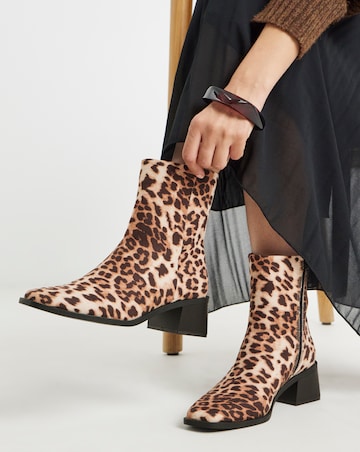 Lana Square Toe Ankle Boots - Wide Fit (E)